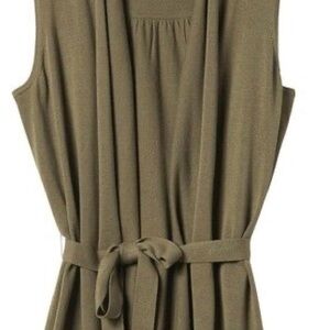 Sleeveless Olive Green Vest with Belt
